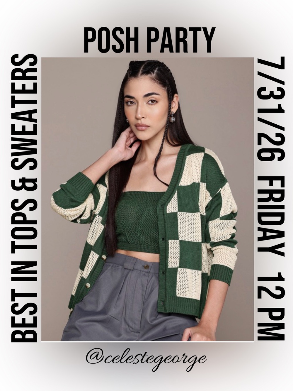 Best in Tops & Sweaters Posh Party
July 31, 2026
Friday @ 12 PM Pacific